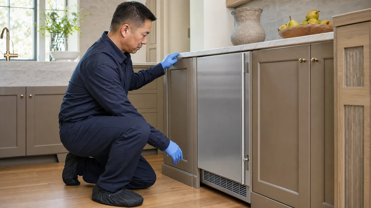 Undercounter ice maker diagnostic visit in the service area