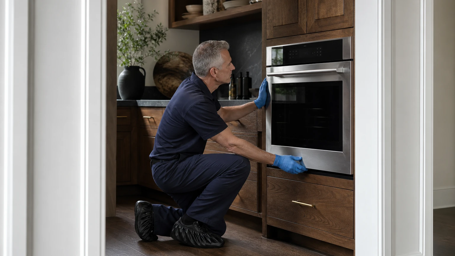 Built-in wall oven diagnostic visit in the service area
